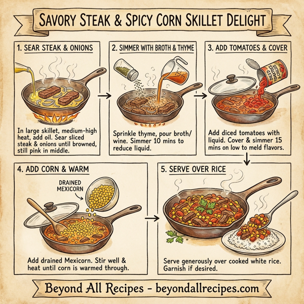 Savory Steak and Spicy Corn Skillet Delight instructions