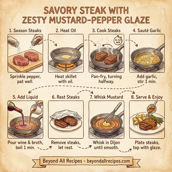 Savory Steak with Zesty Mustard-Pepper Glaze instructions