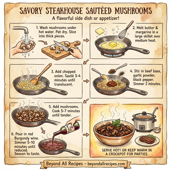 Savory Steakhouse Sautéed Mushrooms instructions