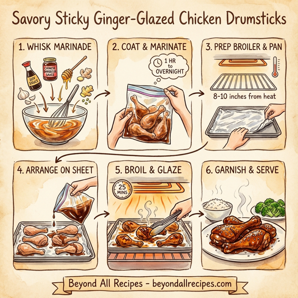 Savory Sticky Ginger-Glazed Chicken Drumsticks instructions