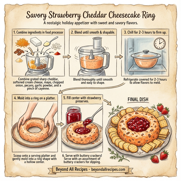 Savory Strawberry Cheddar Cheesecake Ring instructions