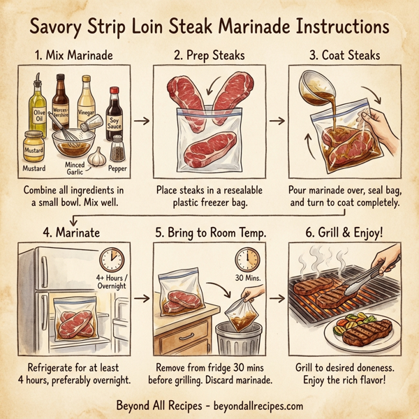 Savory Strip Loin Steak Marinade instructions