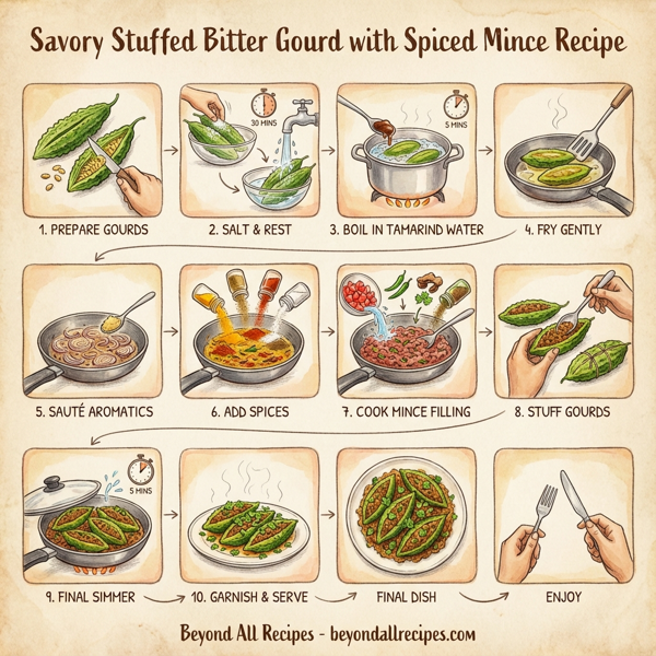 Savory Stuffed Bitter Gourd with Spiced Mince instructions