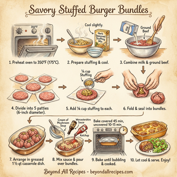 Savory Stuffed Burger Bundles instructions
