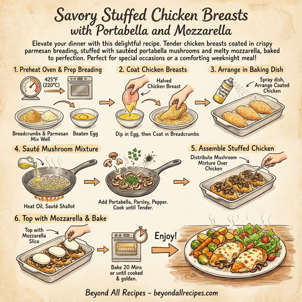 Savory Stuffed Chicken Breasts with Portabella and Mozzarella instructions