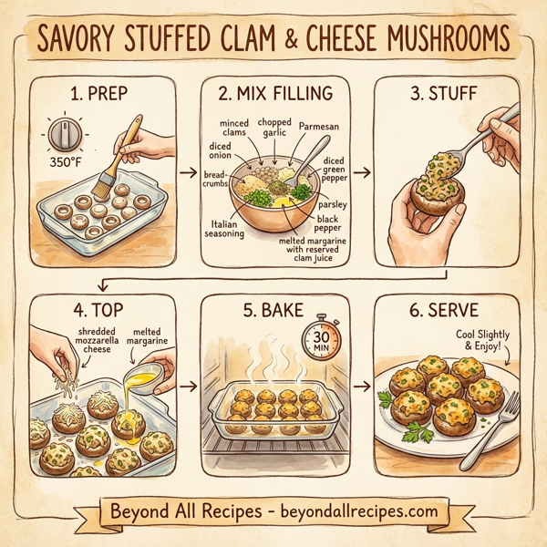 Savory Stuffed Clam and Cheese Mushrooms instructions