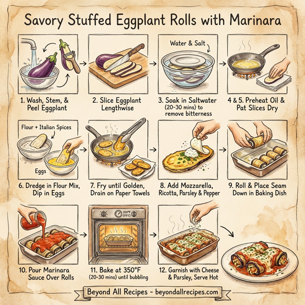 Savory Stuffed Eggplant Rolls with Marinara instructions