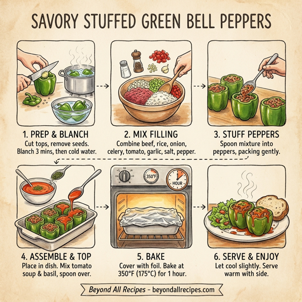 Savory Stuffed Green Bell Peppers instructions