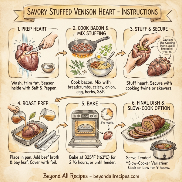 Savory Stuffed Venison Heart instructions