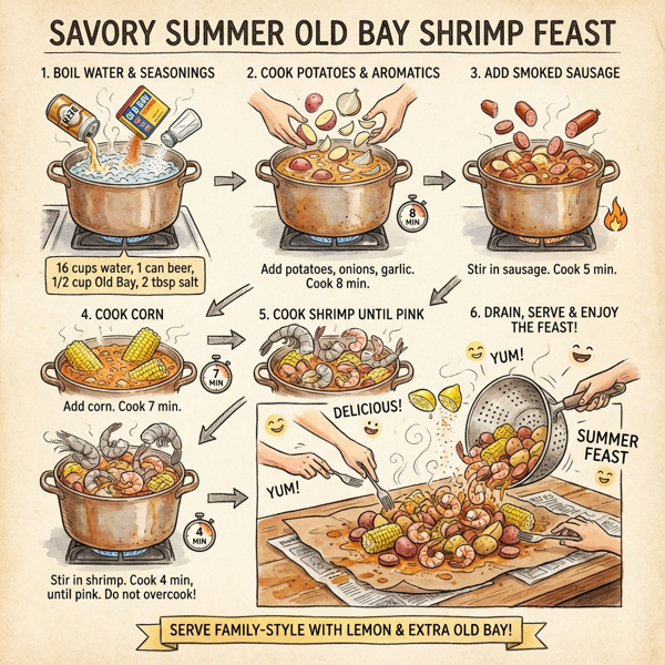 Savory Summer Old Bay Shrimp Feast instructions
