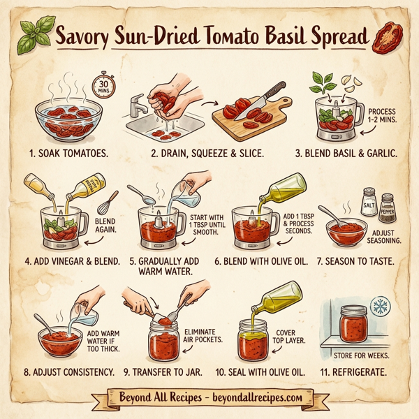 Savory Sun-Dried Tomato Basil Spread instructions