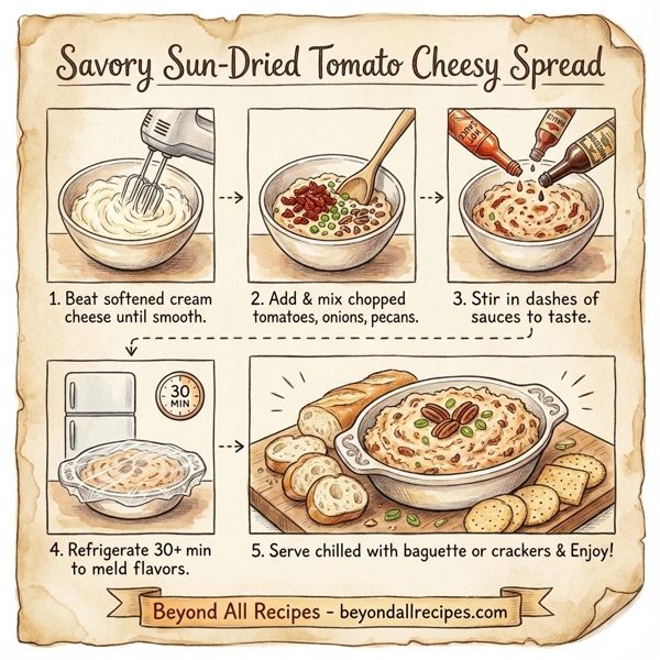 Savory Sun-Dried Tomato Cheesy Spread instructions