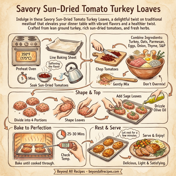 Savory Sun-Dried Tomato Turkey Loaves instructions