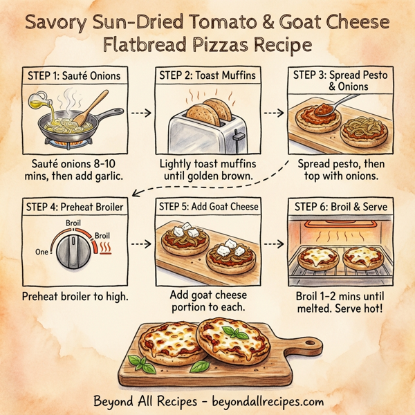 Savory Sun-Dried Tomato & Goat Cheese Flatbread Pizzas instructions