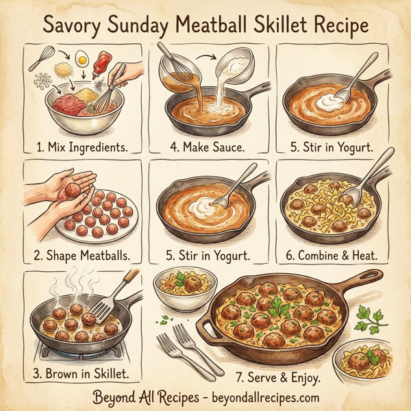 Savory Sunday Meatball Skillet instructions