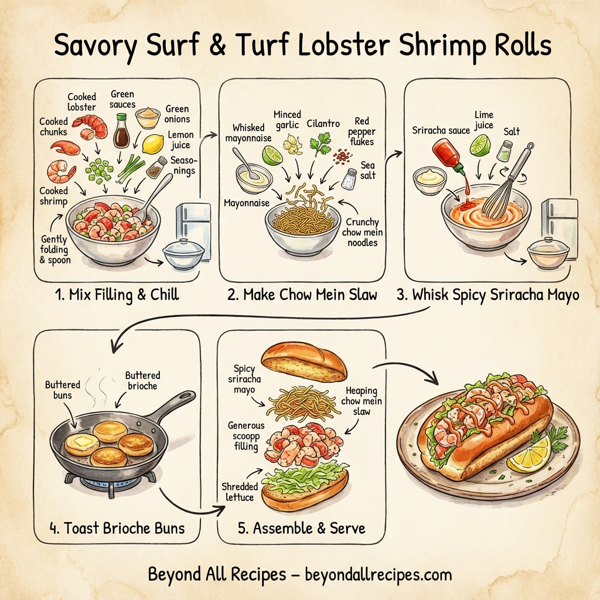 Savory Surf & Turf Lobster Shrimp Rolls instructions