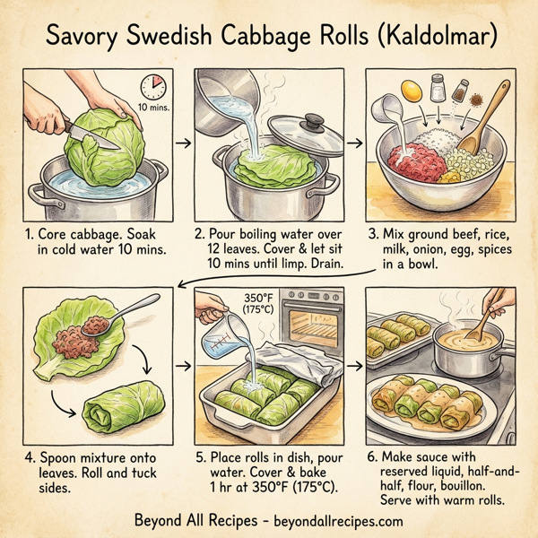 Savory Swedish Cabbage Rolls instructions