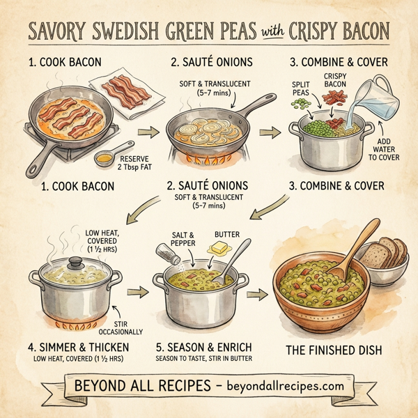 Savory Swedish Green Peas with Crispy Bacon instructions