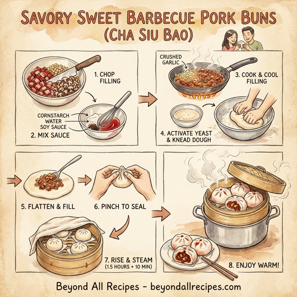 Savory Sweet Barbecue Pork Buns (Cha Siu Bao) instructions