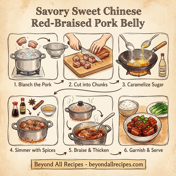 Savory Sweet Chinese Red-Braised Pork Belly instructions