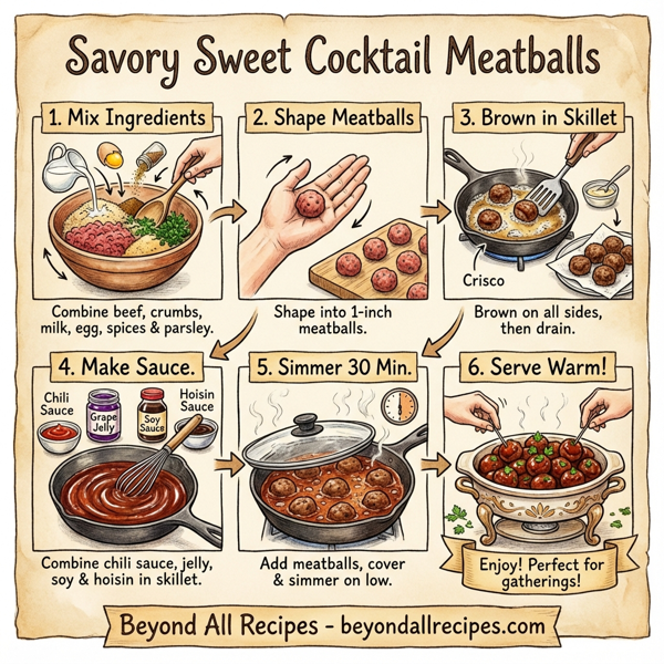Savory Sweet Cocktail Meatballs instructions