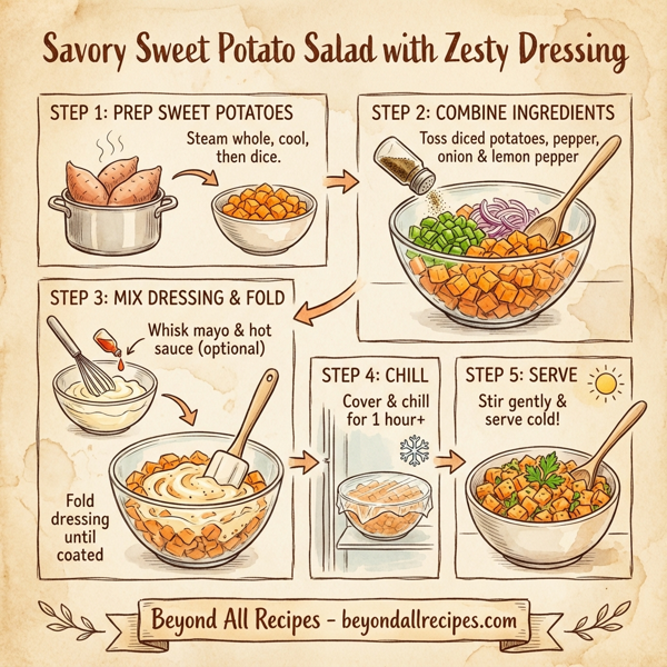 Savory Sweet Potato Salad with Zesty Dressing instructions