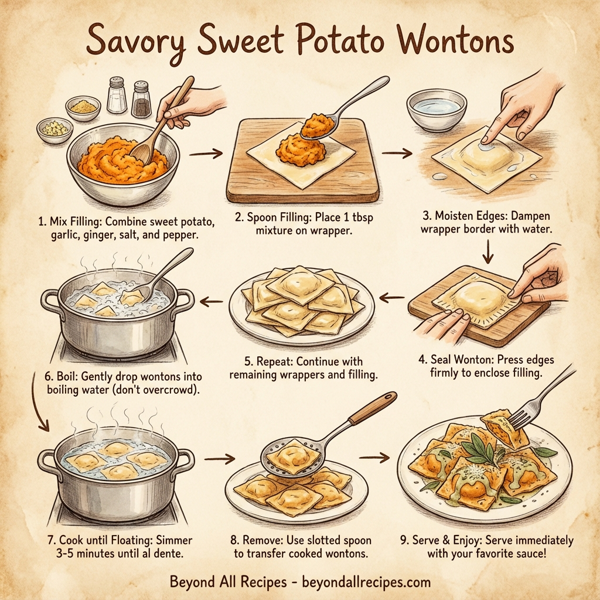 Savory Sweet Potato Wontons instructions