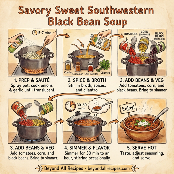Savory Sweet Southwestern Black Bean Soup instructions