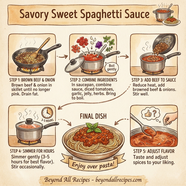 Savory Sweet Spaghetti Sauce instructions
