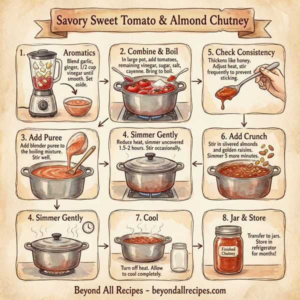 Savory Sweet Tomato & Almond Chutney instructions