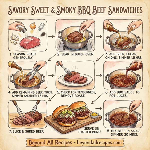 Savory Sweet & Smoky BBQ Beef Sandwiches instructions