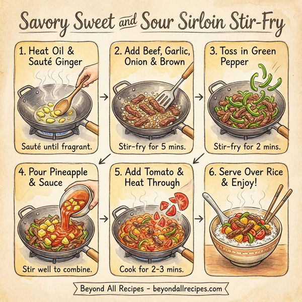 Savory Sweet and Sour Sirloin Stir-Fry instructions