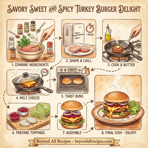 Savory Sweet and Spicy Turkey Burger Delight instructions