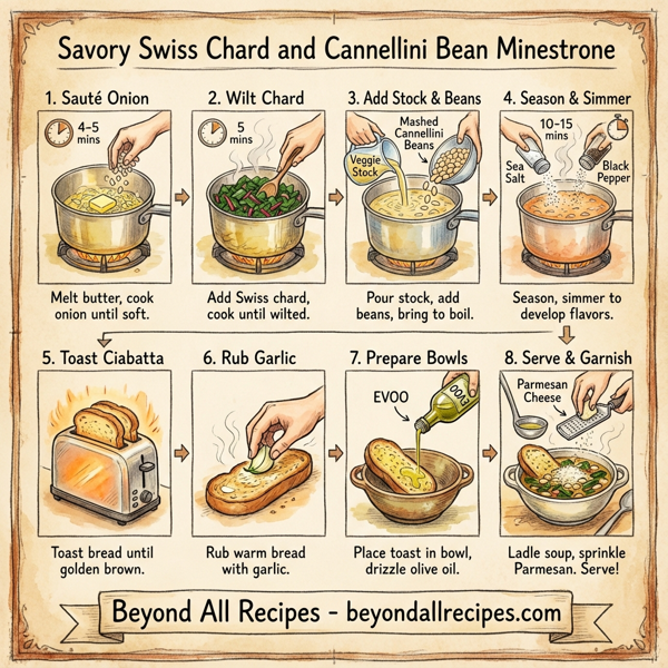 Savory Swiss Chard and Cannellini Bean Minestrone instructions