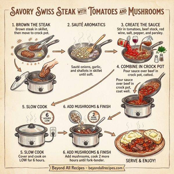 Savory Swiss Steak with Tomatoes and Mushrooms instructions