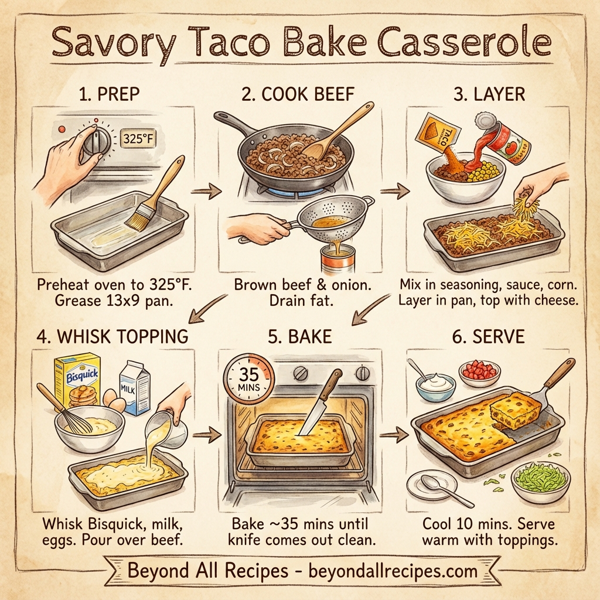 Savory Taco Bake Casserole instructions