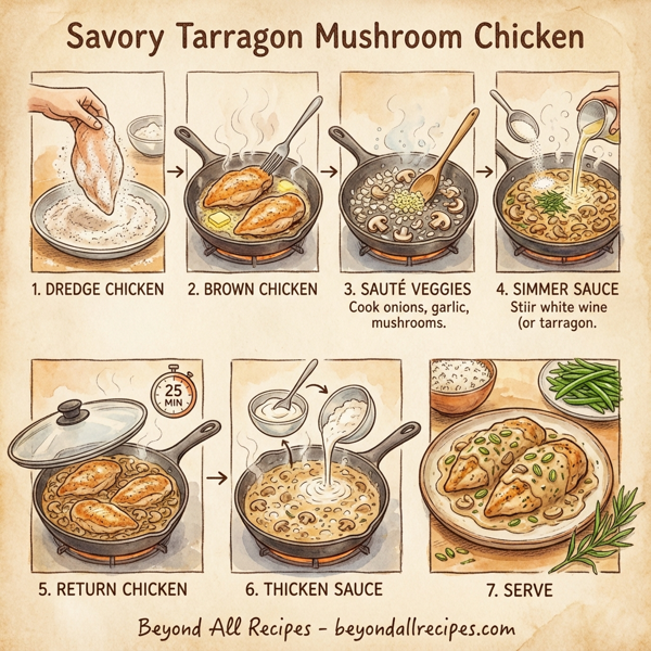 Savory Tarragon Mushroom Chicken instructions