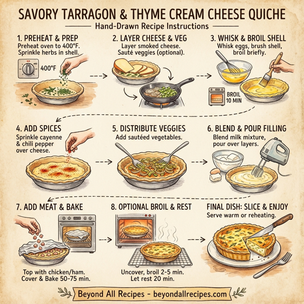 Savory Tarragon and Thyme Cream Cheese Quiche instructions