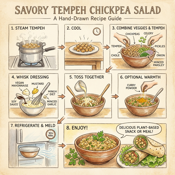 Savory Tempeh Chickpea Salad instructions