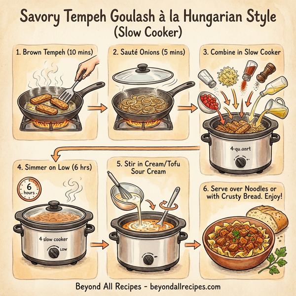 Savory Tempeh Goulash à la Hungarian Style (Slow Cooker) instructions