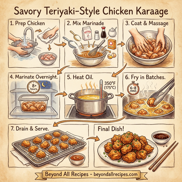 Savory Teriyaki-Style Chicken Karaage instructions