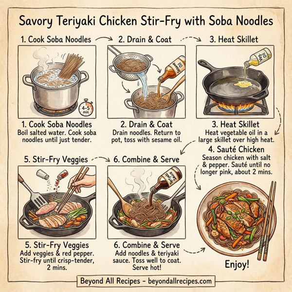 Savory Teriyaki Chicken Stir-Fry with Soba Noodles instructions