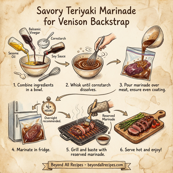 Savory Teriyaki Marinade for Venison Backstrap instructions