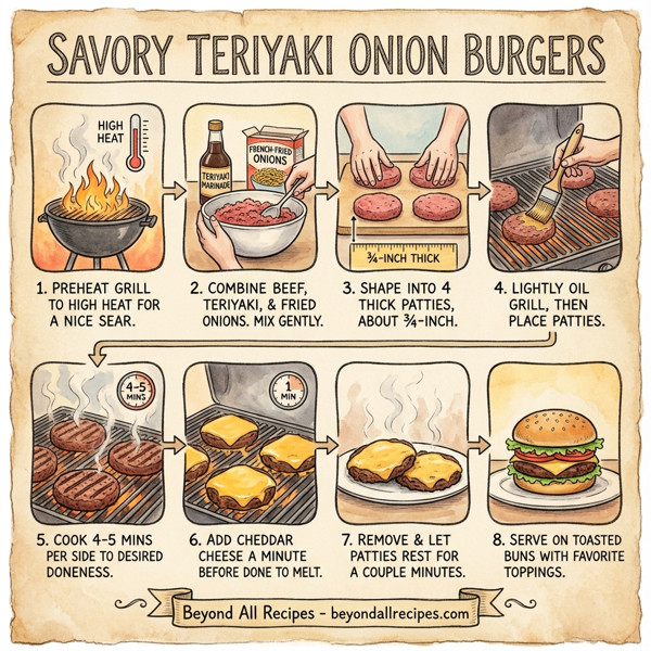Savory Teriyaki Onion Burgers instructions
