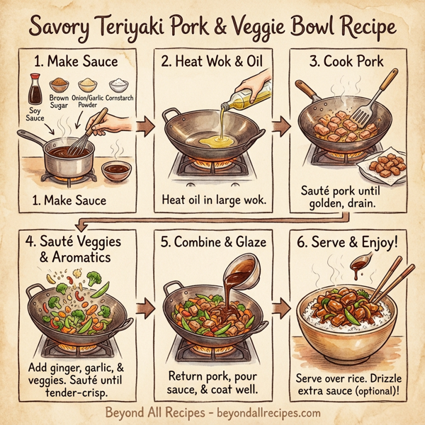 Savory Teriyaki Pork & Veggie Bowl instructions