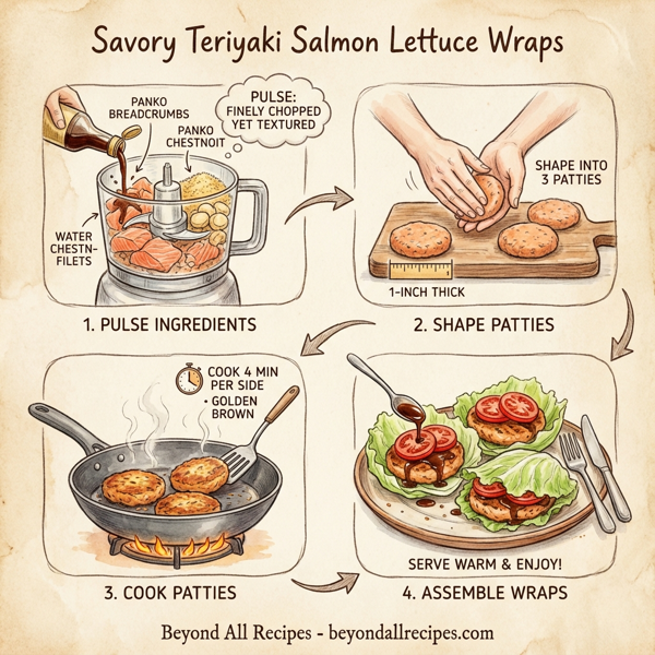Savory Teriyaki Salmon Lettuce Wraps instructions
