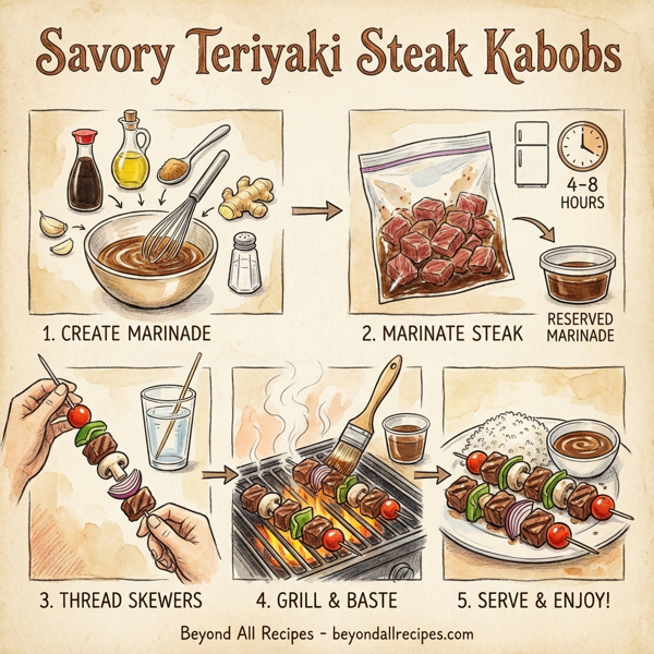 Savory Teriyaki Steak Kabobs instructions