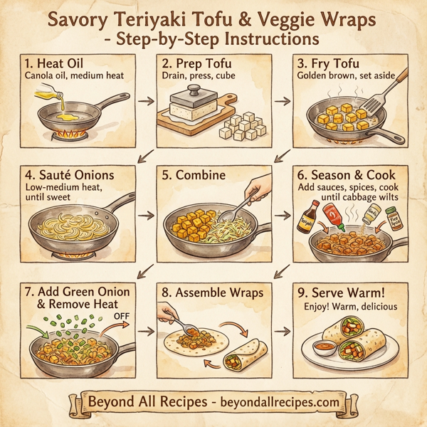 Savory Teriyaki Tofu & Veggie Wraps instructions