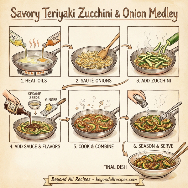 Savory Teriyaki Zucchini & Onion Medley instructions