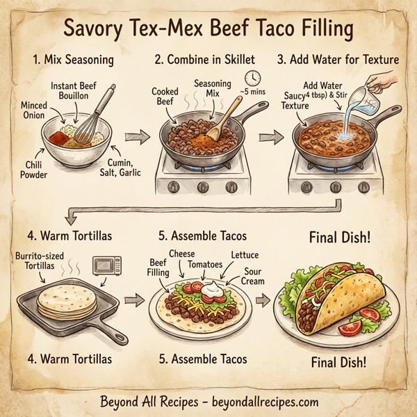 Savory Tex-Mex Beef Taco Filling instructions